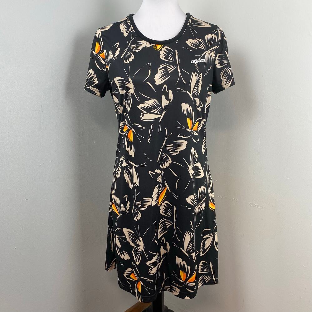 Adidas X Farm Rio Butterfly Athletic Tennis Dress In Black Medium - Picture 1 of 11